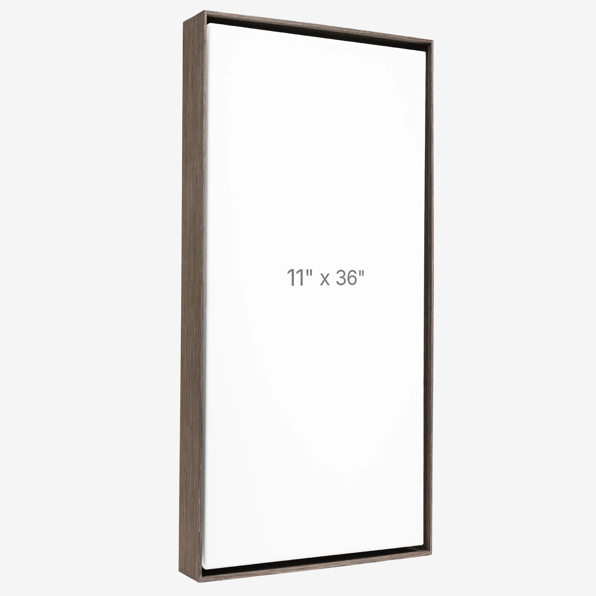 Cadre Flottant 11" x 36" - Chêne Foncé - 1.5" profond.