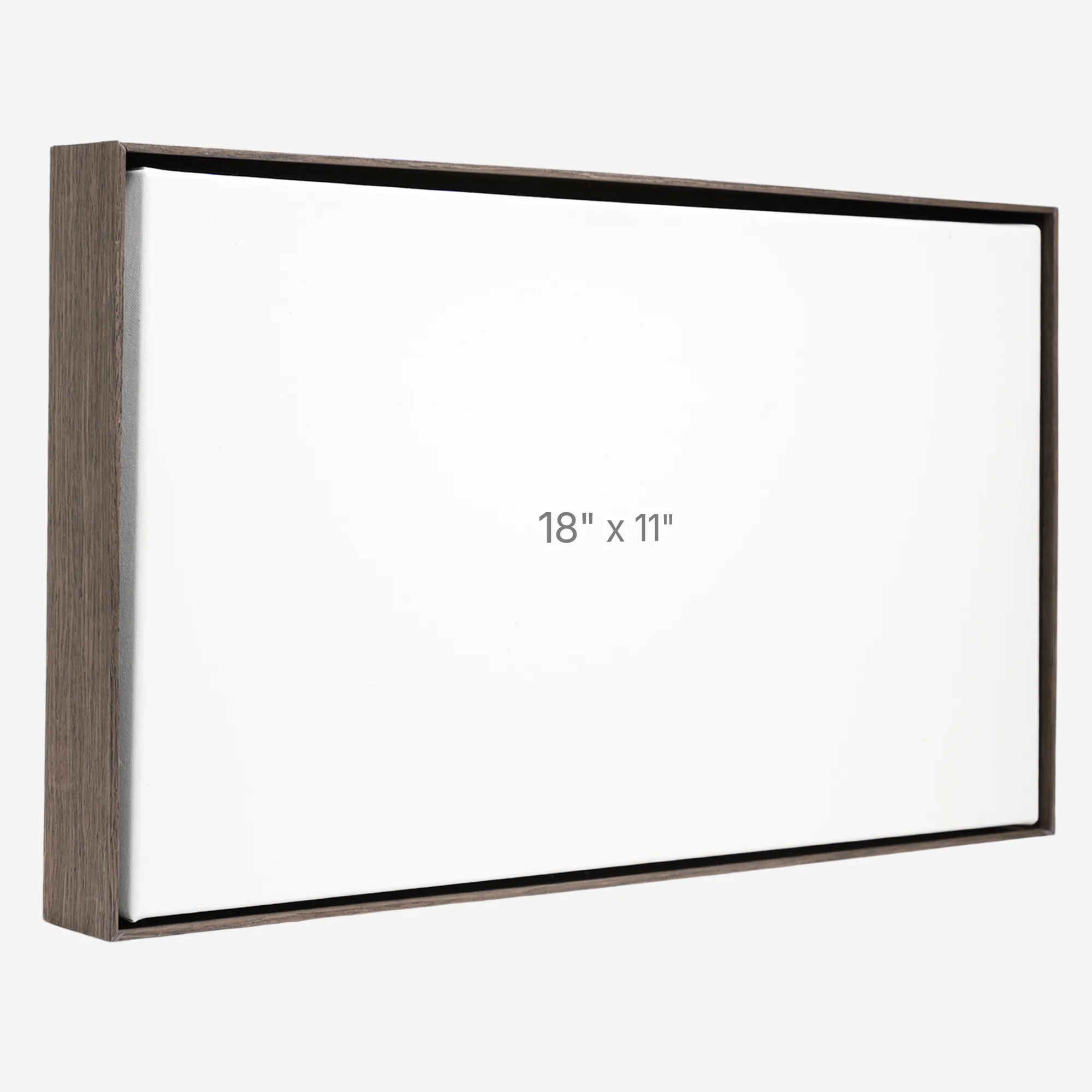 Cadre Flottant 18" x 11" - Chêne Foncé - 1.5" profond.
