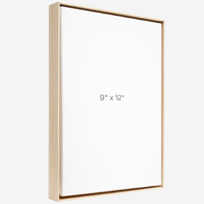 9 x 12" Floater Frame - Oak - 1.5" depth